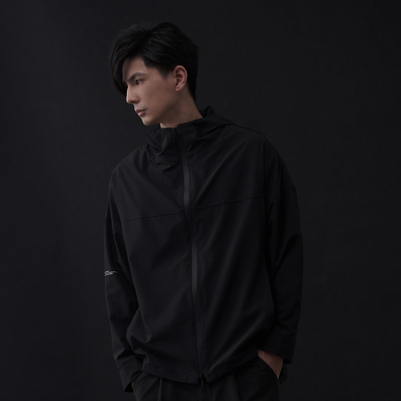 DYCTEAM - Shut down- Simple Jacket - เสื้อโค้ทผู้ชาย - ไนลอน สีดำ