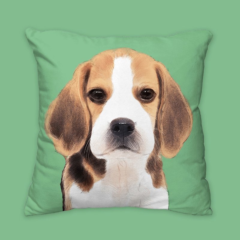 [I will always love you] Classic MiGru Dog Animal Pillow/Pillow/Cushion - หมอน - ผ้าฝ้าย/ผ้าลินิน สีเขียว