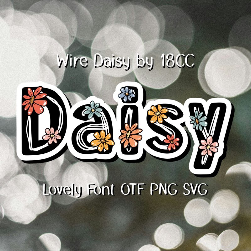Wire Daisy OTF PNG SVG - 字體設計 - 其他材質 