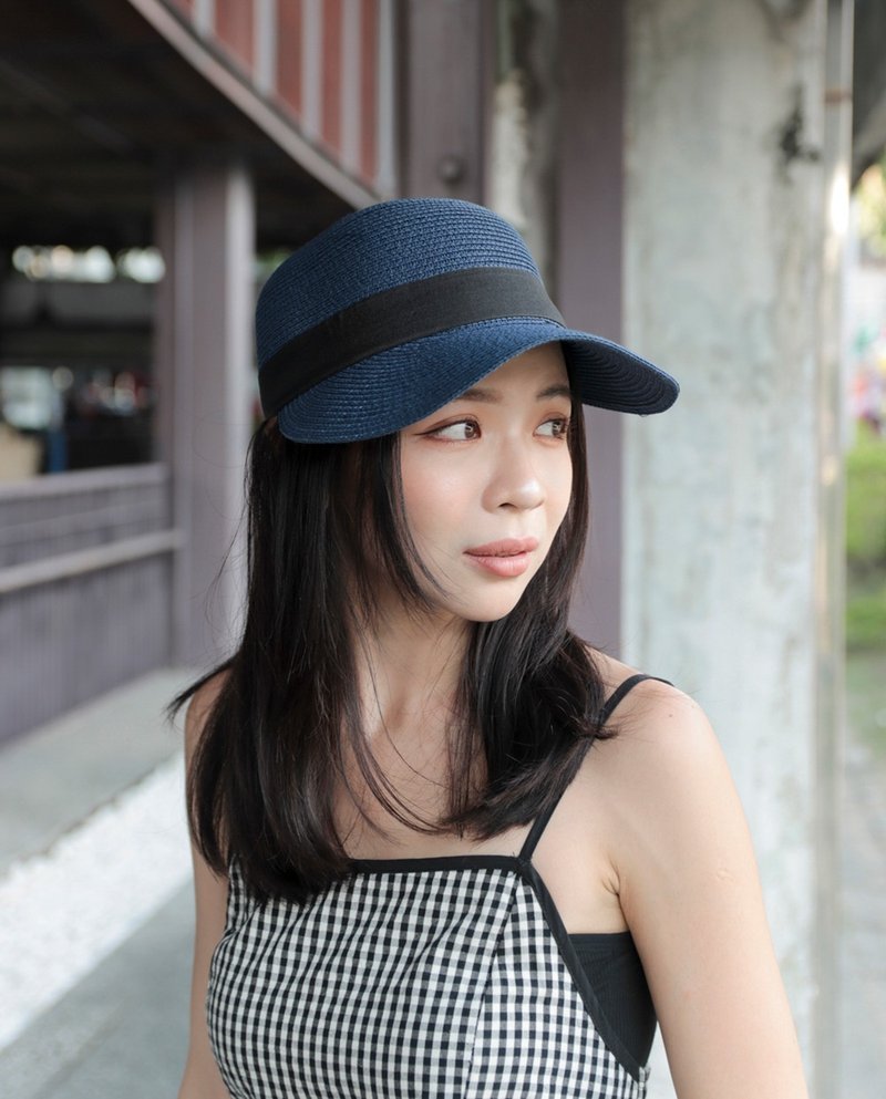 Unni unisex baseball straw hat - woven hat, hiking hat, straw hat, sun protectio - Hats & Caps - Plants & Flowers Blue