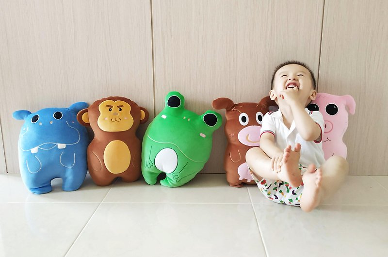 Accompanying Doll-Find the frog with the new lotus leaf│Car pillow│Sofa pillow - ตุ๊กตา - งานปัก สีเขียว