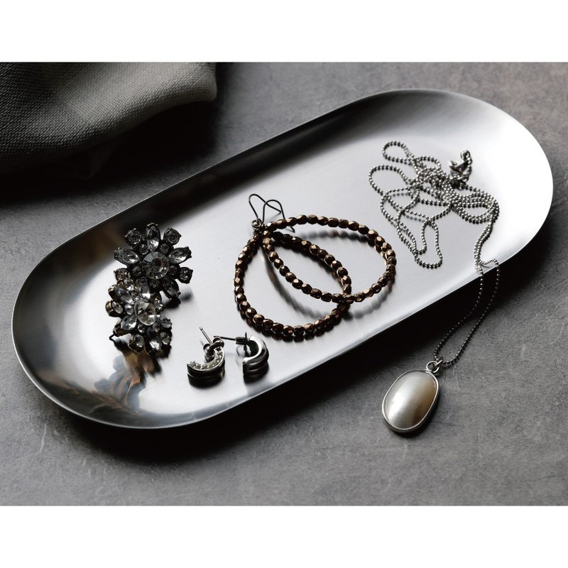 日本【SALUS 佐藤金屬】光澤橢圓小托盤 - 擺飾/家飾品 - 不鏽鋼 