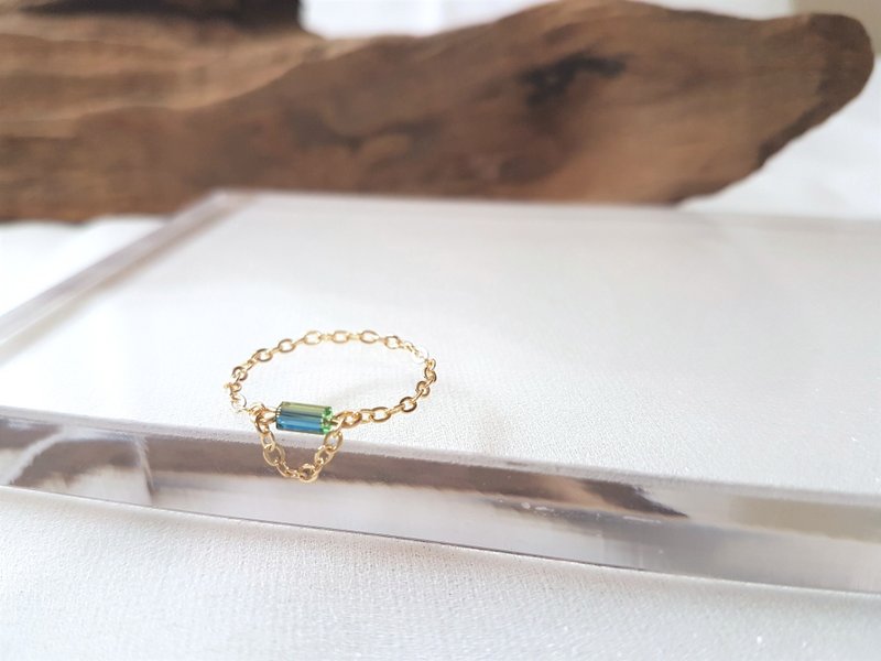 韶光 ‧ 玻璃水晶 掛鍊 特殊 鍊戒 - 戒指 - 玻璃 綠色