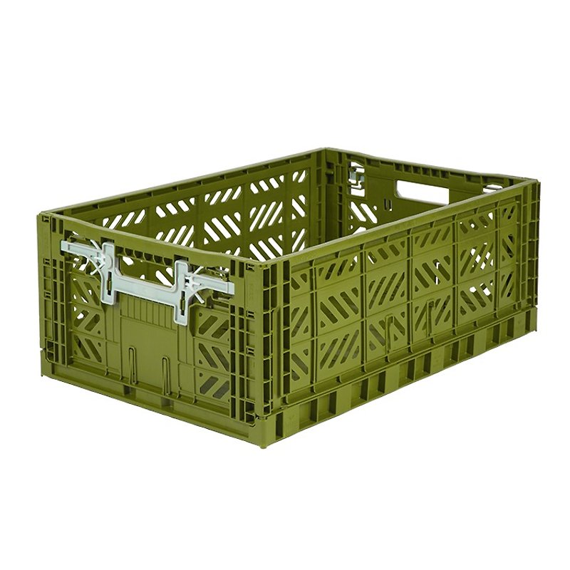 Turkey Aykasa Folding Storage Basket (L)-Olive Green - กล่องเก็บของ - พลาสติก 