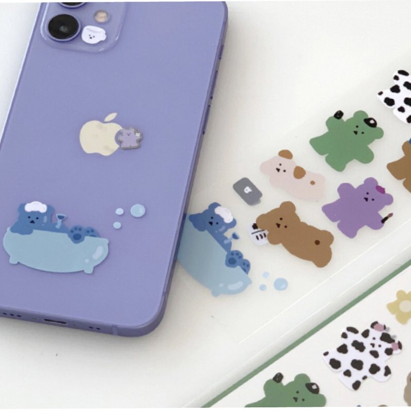韓國文創 Chanibear seal sticker -  Chillin' 可爱的粘贴 - 貼紙 - 紙 