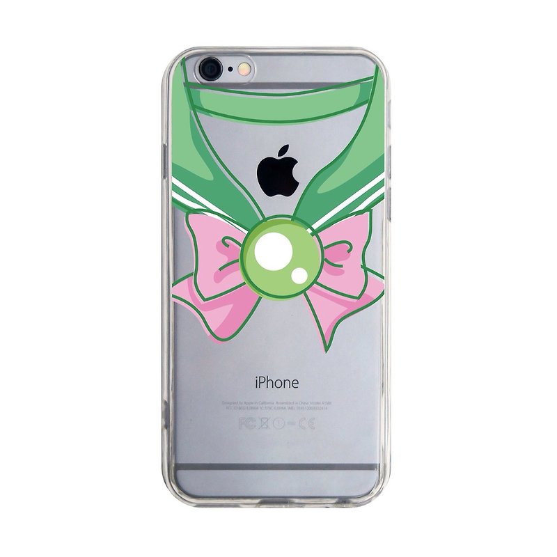 Transparent sailor uniform pink light green transparent phone case for iPhone 12 - เคส/ซองมือถือ - พลาสติก สีเขียว