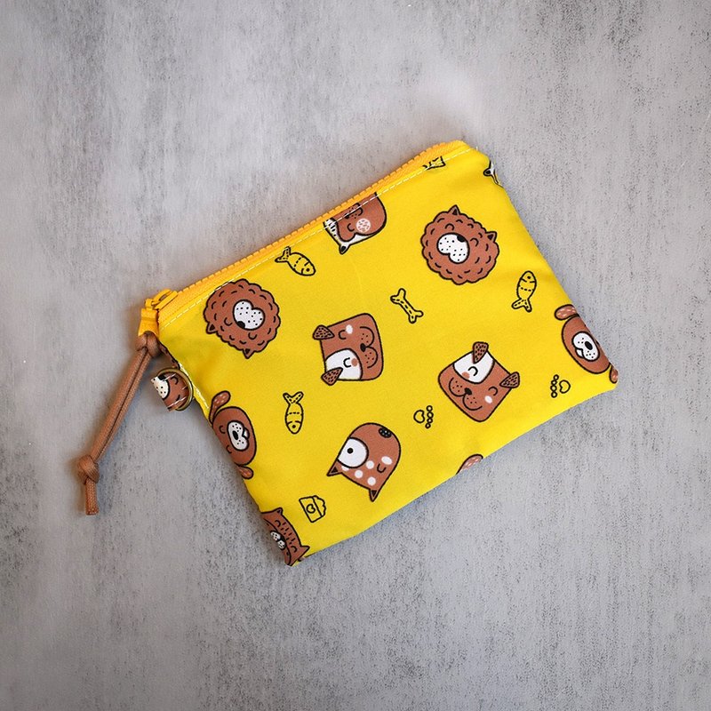 Small storage bag/coin bag_dog headshot - กระเป๋าใส่เหรียญ - ไนลอน สีเหลือง