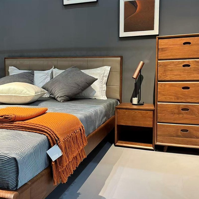 【D3 Original Wood Home】Landon Solid Walnut Bed Frame - Queen - เฟอร์นิเจอร์อื่น ๆ - ไม้ 