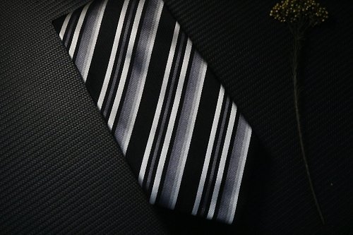 壞紳士 真絲商務系列領帶黑白配簡約精英necktie