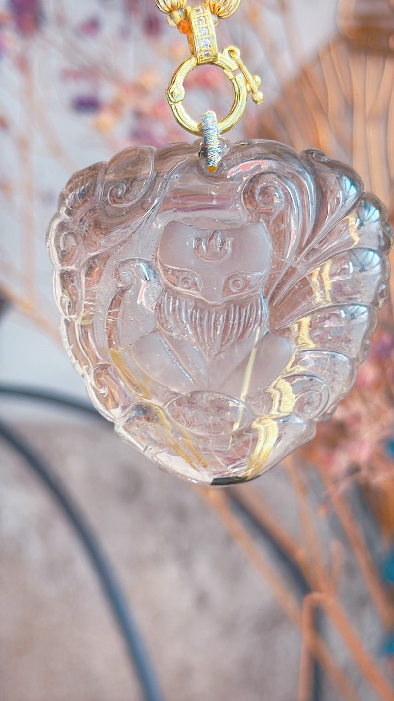 精品 金鈦晶狐狸 狐帝 狐仙 狐仙娘娘 公主狐 女王狐 項鍊 - 項鍊 - 石頭 