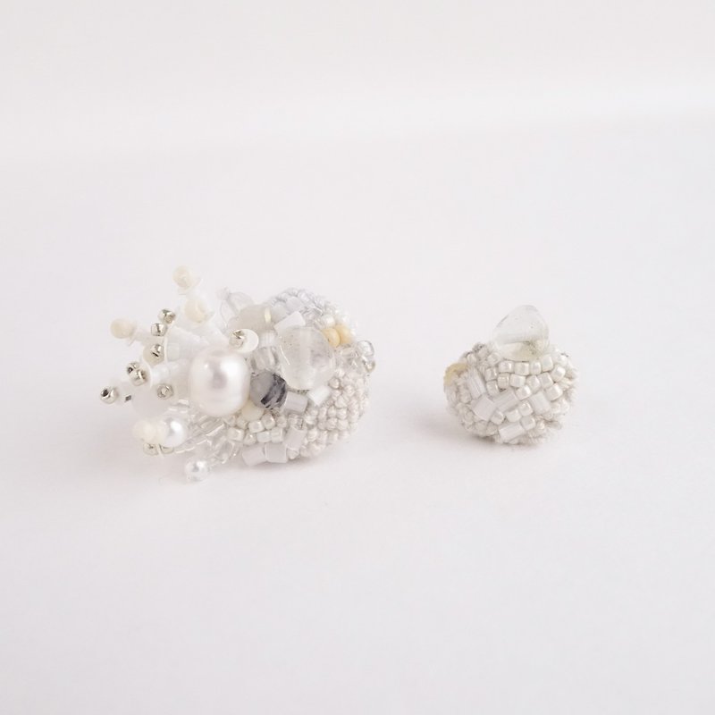 condensation 91 - Earrings & Clip-ons - Glass White