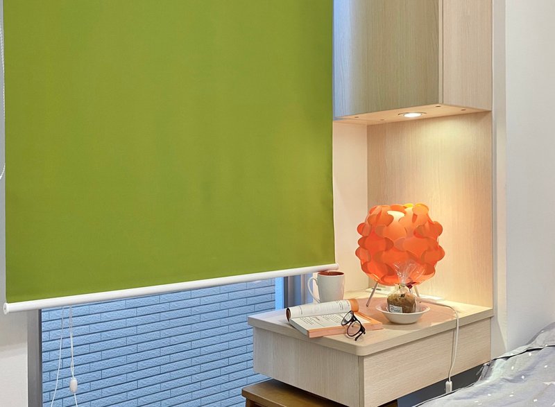 Apple Green Polyester Yarn Eco-friendly Roller Blinds - Doorway Curtains & Door Signs - Eco-Friendly Materials 