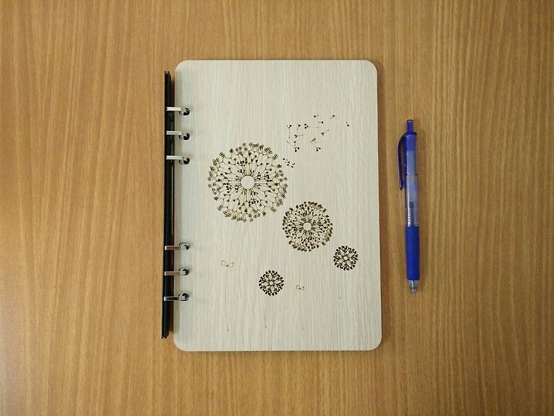[Teacher’s Day Gift] A5 two-leaf 6-hole notebook─Dandelion - Notebooks & Journals - Wood Brown