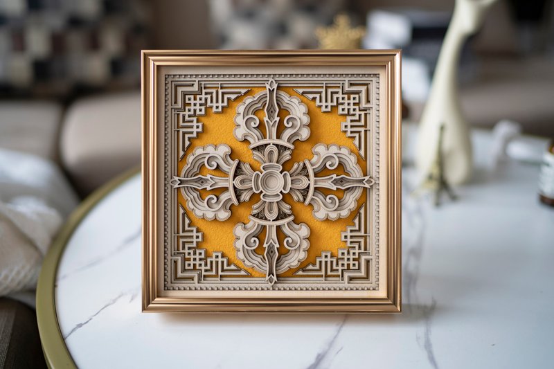 STEREOWOOD Cross Vajra Multi-Layer  Art, Personalized Ornaments, Creative Gifts - ของวางตกแต่ง - ไม้ 