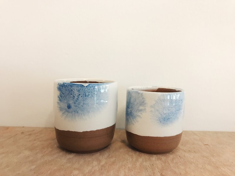 【Yoshihiko】 - hand pull bad tree cup group. - Teapots & Teacups - Pottery Blue