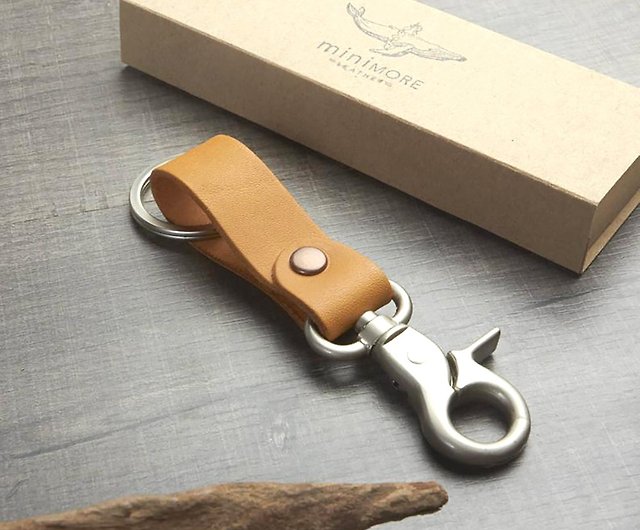 Customize name engraved leather Keychain with Matte Nickel Swivel