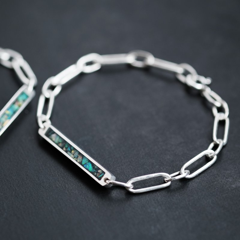 オパール 銀河 メンズ ブレスレット シルバー925 - 手鍊/手環 - 其他金屬 多色