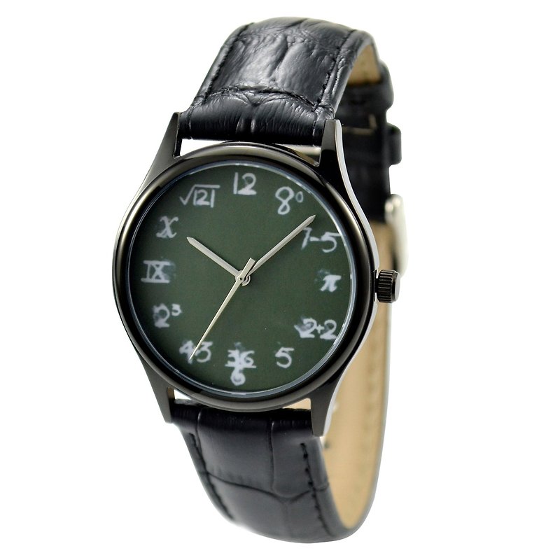 数式時計ニュートラルデザイン世界中で送料無料 - 腕時計 ユニセックス - ステンレススチール グリーン