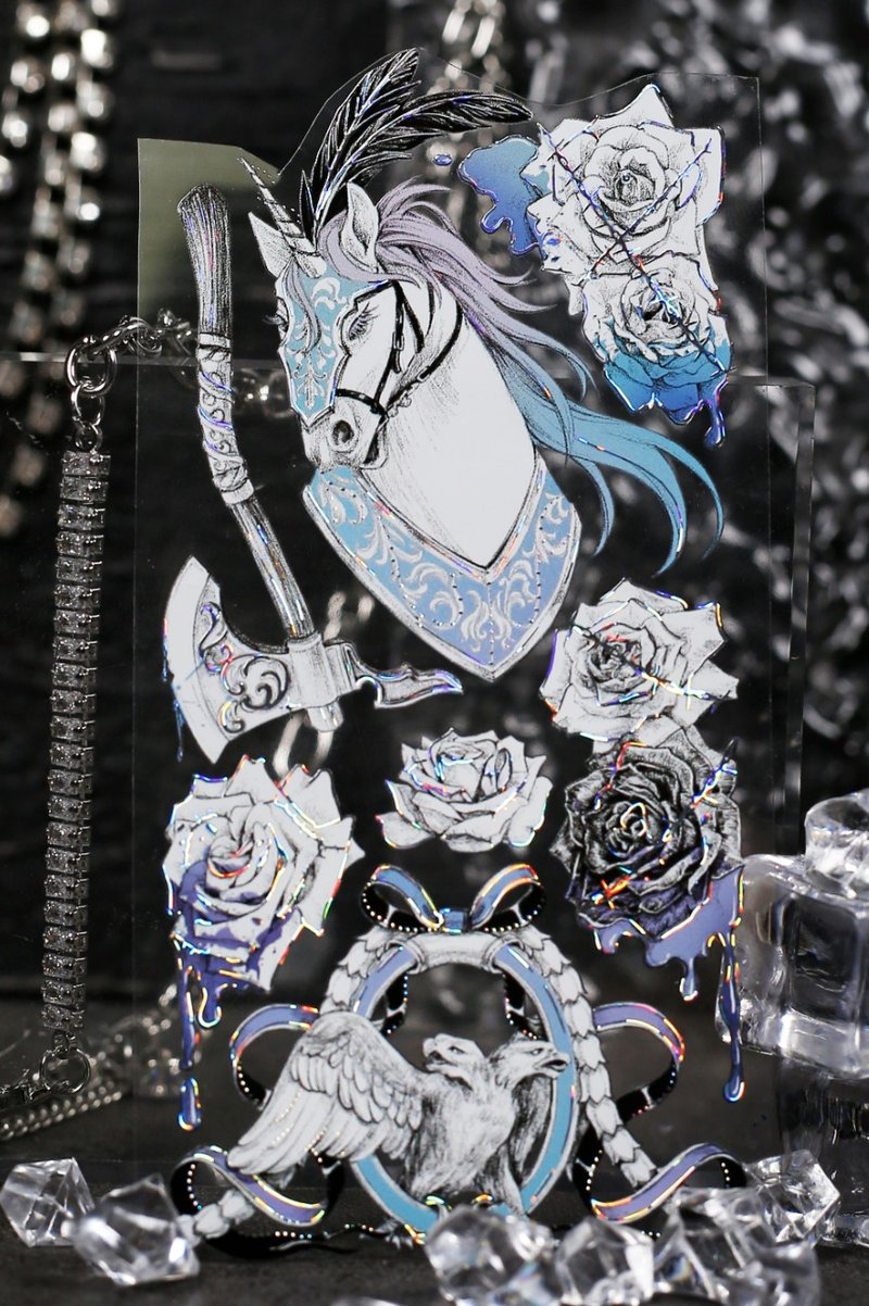 破誓不渝 戦士 君主 おうかん PET 紙膠帶 貝殼銀 10米卷 - 紙膠帶/和紙/PET - 其他材質 多色