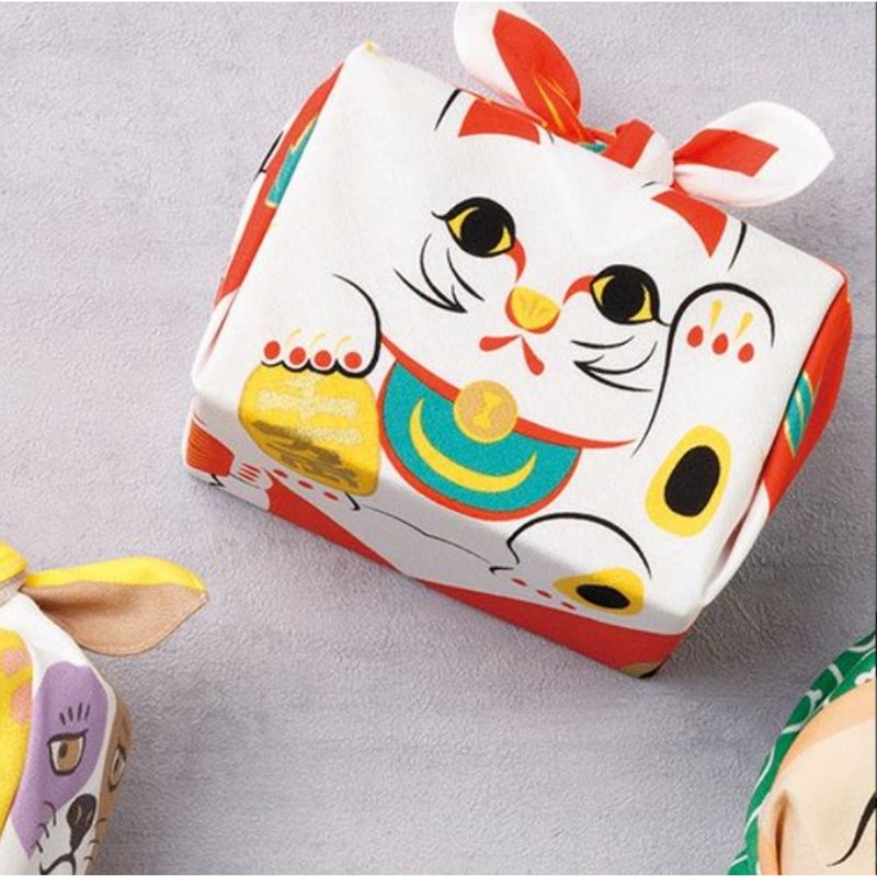 京都風呂敷-COCHAE中巾-招き猫 - ハンカチ - コットン・麻 