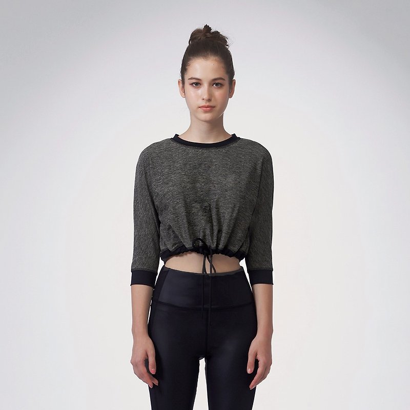 ECO-lor Crop Top Shirt (Stone) - Women's Tops - Polyester Gray