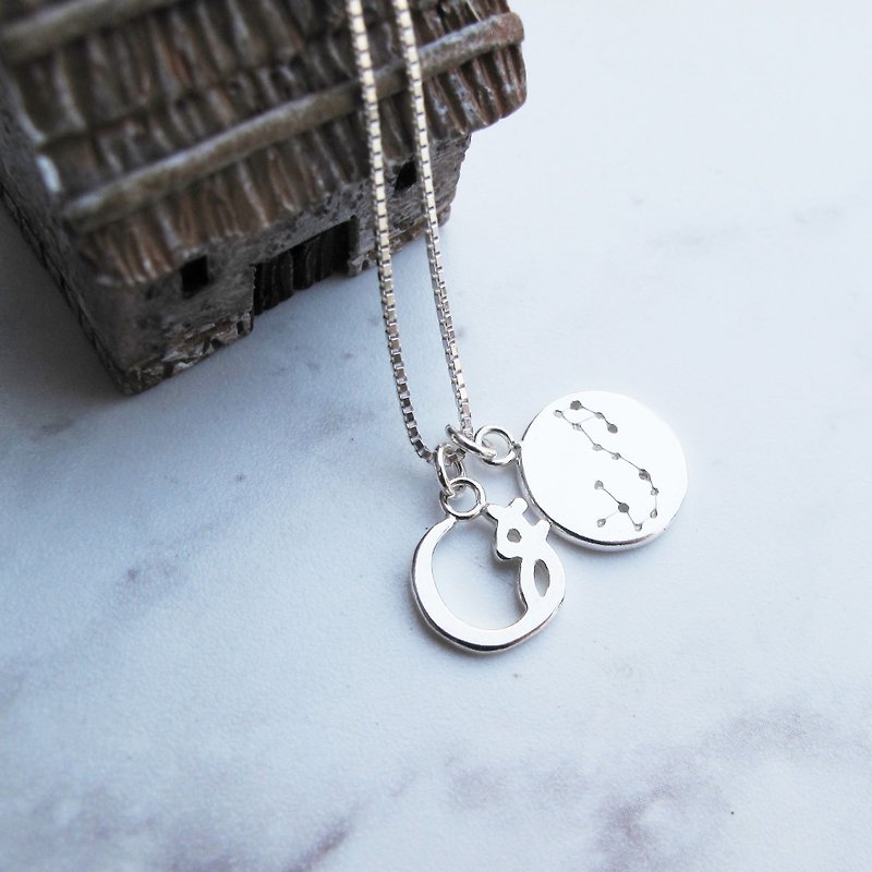 [Handmade custom silverware] Zodiac signs×12 constellations | Handmade sterling silver good luck necklace | - Collar Necklaces - Sterling Silver Silver