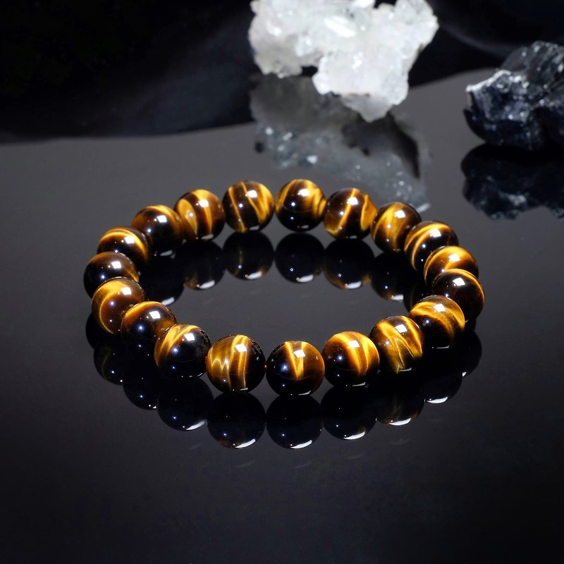 Golden Lightning Pattern Yellow Stone Bracelet Fortune and Career Natural Crystal Customized Gift - Bracelets - Crystal Yellow