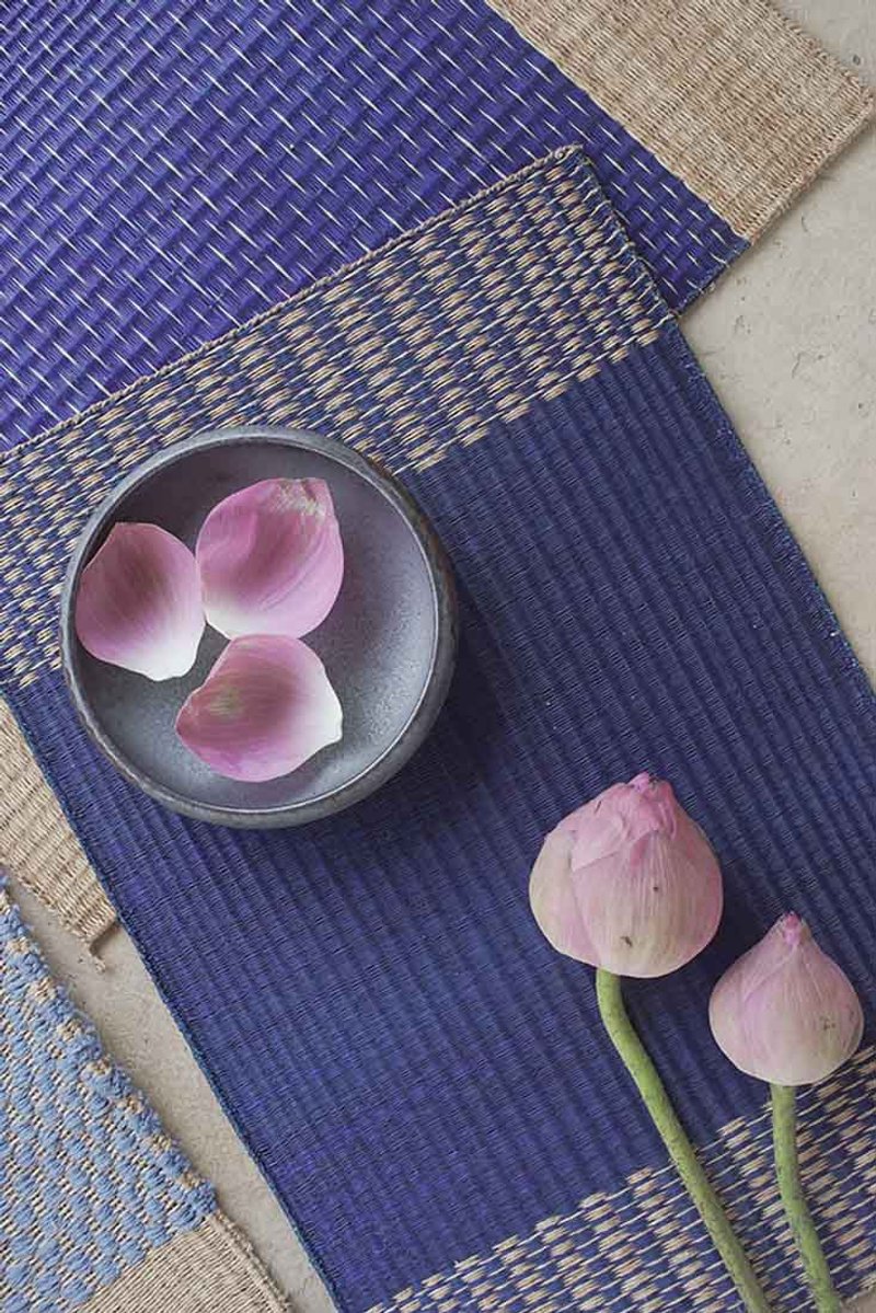 Set 2, Navy purple Housewarming, Home Gifts, placemat, table mat, jute platemat - 桌布/桌巾/餐墊 - 環保材質 紫色