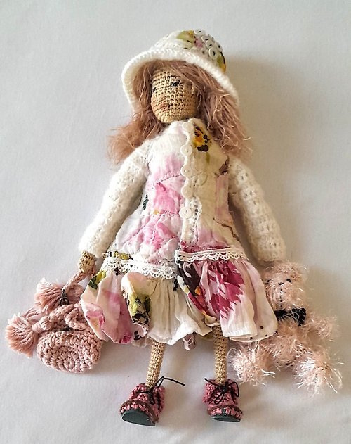 nn-handmade Crochet Doll Set-16 (with clothes)