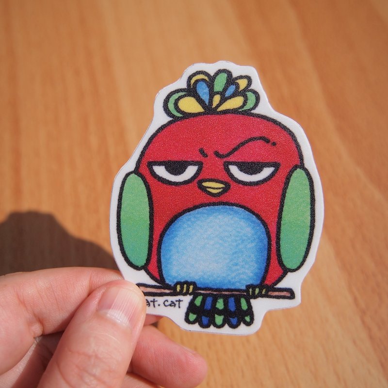 Waterproof Sticker-Smelly Face Bird - สติกเกอร์ - กระดาษ หลากหลายสี