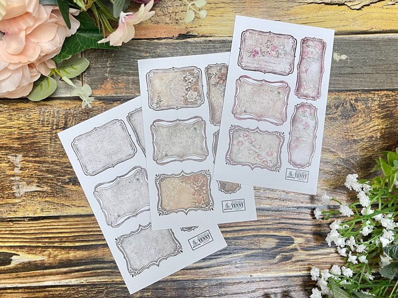 (special paper 3 types 5pcs all pack)  antique frame - 貼紙 - 紙 多色