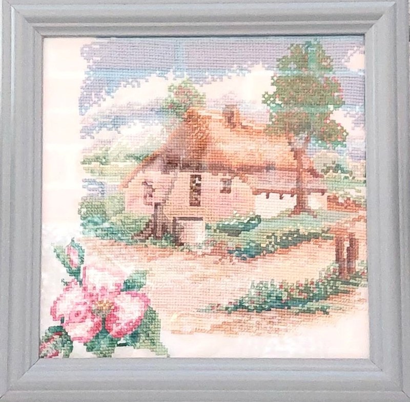 欧洲小木屋绘画完成刺绣家居装饰圣诞礼物 - 壁貼/牆壁裝飾 - 棉．麻 多色