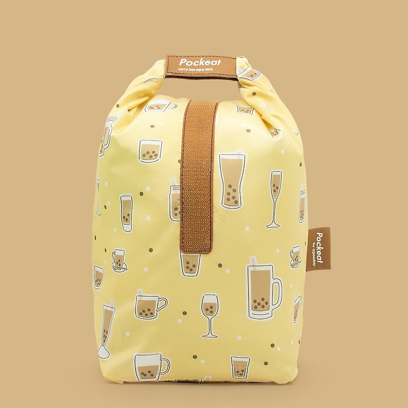 agooday | Pockeat food bag(L) - Bubble tea no need for straws - Lunch Boxes - Plastic Orange