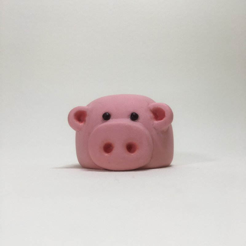 可愛動物系列-幸福豬收納座 - 居家收納/收納盒/儲物盒 - 其他材質 粉紅色
