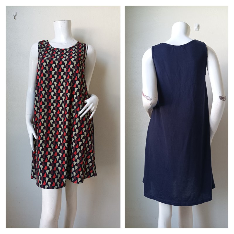 Sundress / Summer dress print mini dress Size S - 洋裝/連身裙 - 聚酯纖維 