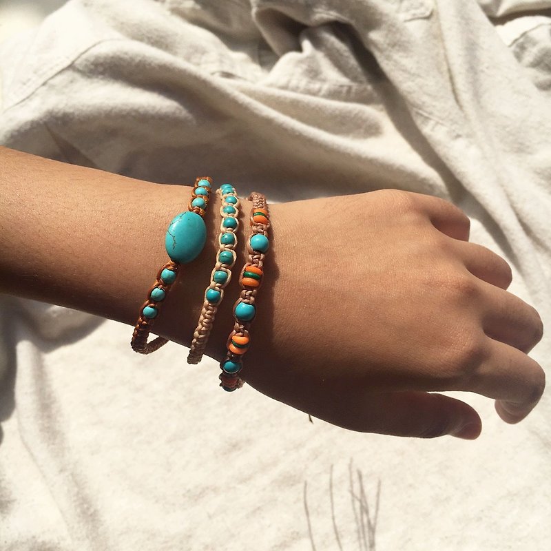 japfac bracelet  set 3   - handicraft project  - Bracelets - Other Materials Orange