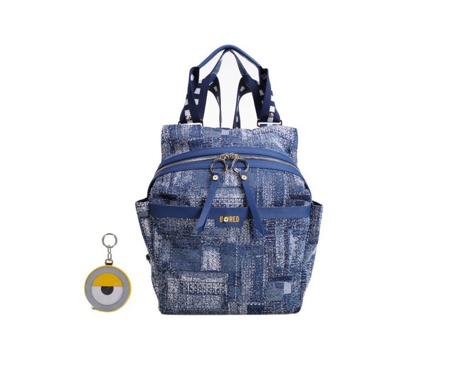 ミニオンズデニム、カウレザーバックパック付き - ショップ FION