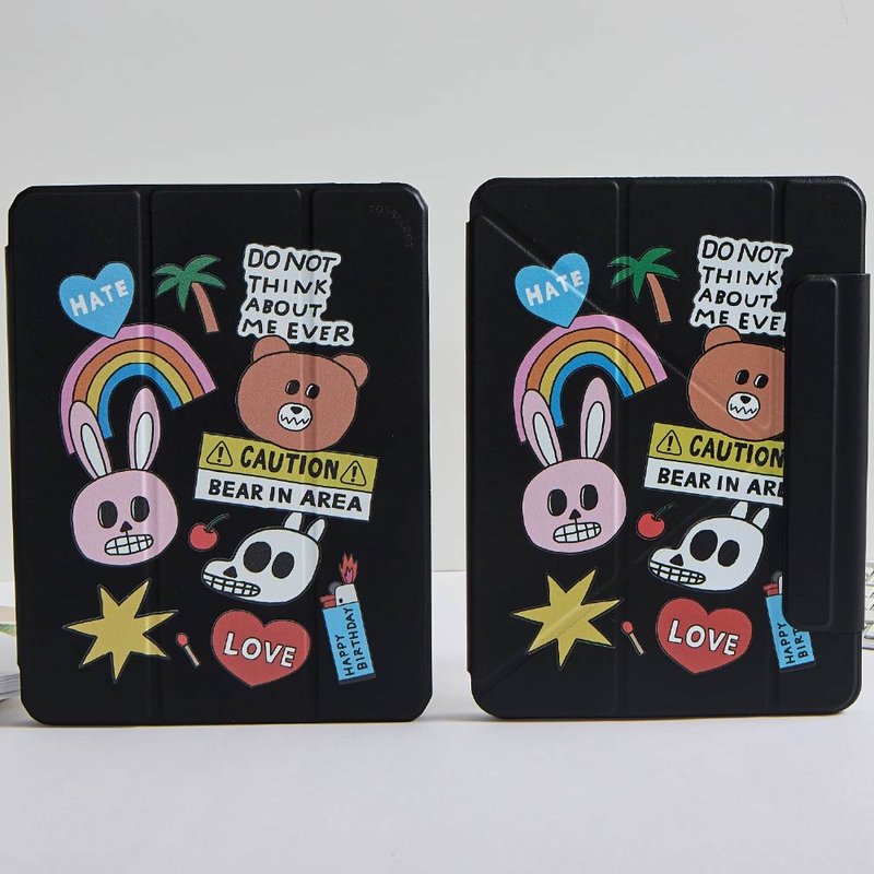 Noyisin亂花拼拼強悍磁吸iPad三折/Y折保護殼 - 平板/電腦保護殼/保護貼 - 塑膠 多色