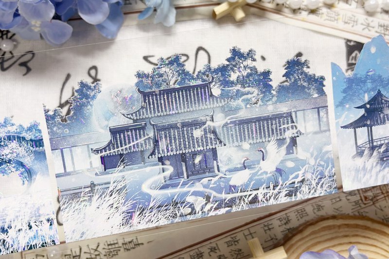 3224 蘆台瑤雪 PET 紙膠帶 貝殼光 10米卷 - 紙膠帶/和紙/PET - 其他材質 