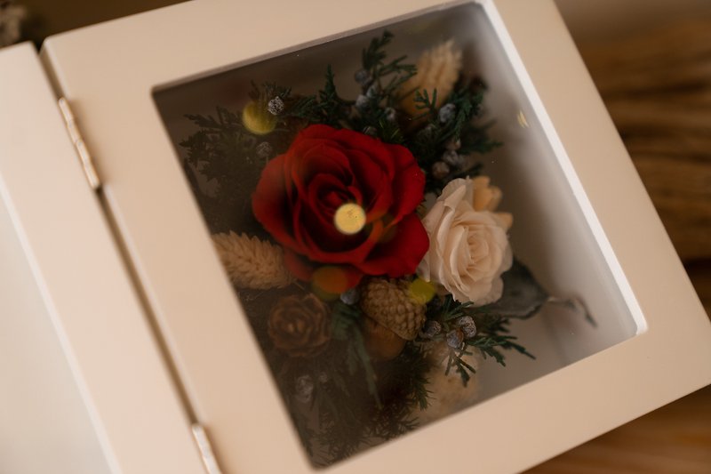 Christmas Limited Preserved Flower Photo Frame Christmas Exchange Gift - Dried Flowers & Bouquets - Wood 