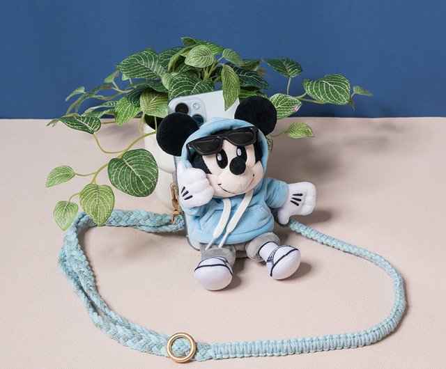 旅行の必需品】ミッキーぬいぐるみ携帯電話バックホルダー＋エコバッグ