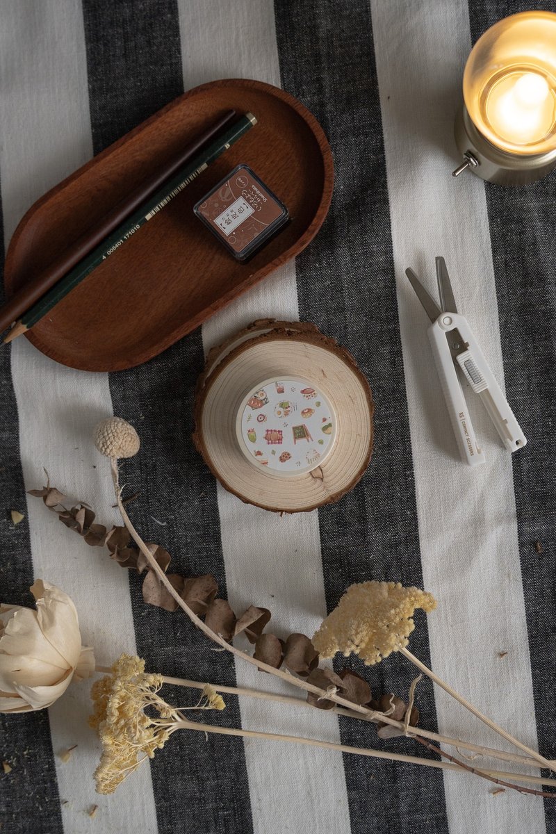 Coffee Time Washi Tape - 紙膠帶/和紙/PET - 紙 