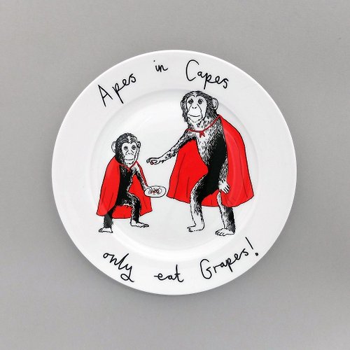 WOOW&CO. Apes in Capes 骨瓷餐盤