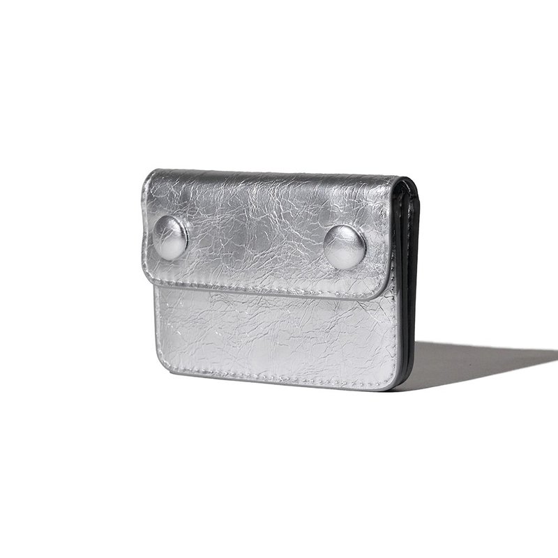 DOT Accordion Coin & Card Wallets silver - 錢包/皮夾/長短夾 - 真皮 銀色