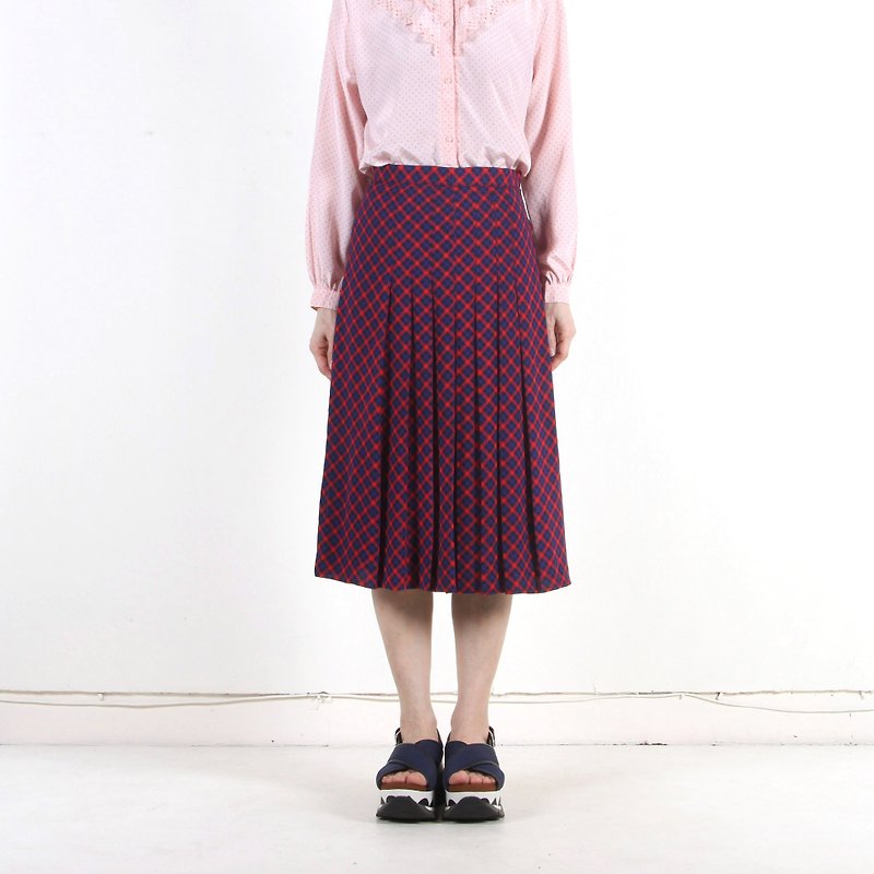 [Earth Plant] Grid Dreamland Print Vintage Dress - Skirts - Polyester Multicolor