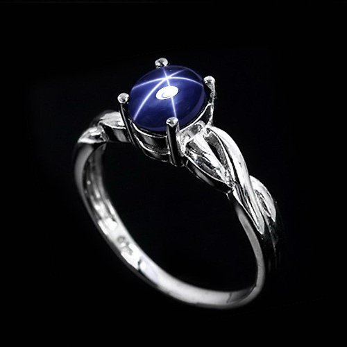 homejewgem 2.85 ct Natural star blue sapphier ring silver sterling size 7.0 free resize