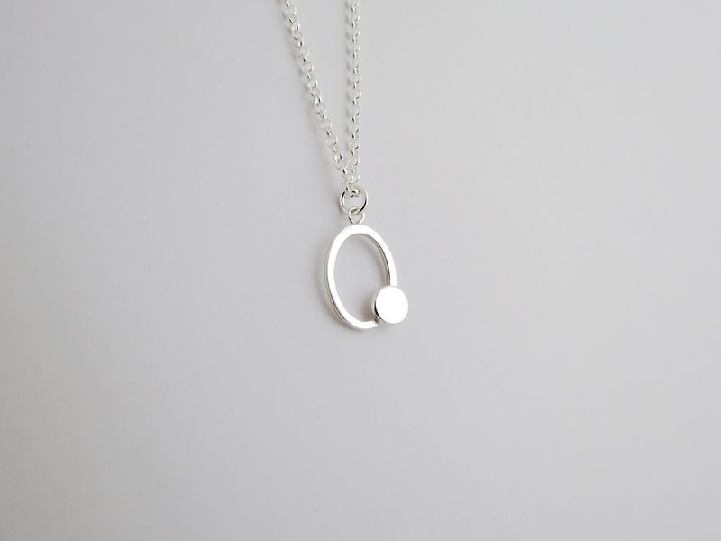 Nude - circle double geometry (925 sterling silver necklace) - C percent jewelry - สร้อยคอ - เงินแท้ สีเงิน