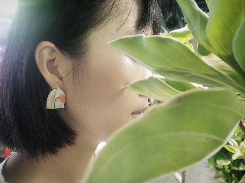 Hsin Hsiu Yao illustration earrings #2 - Earrings & Clip-ons - Sterling Silver Multicolor