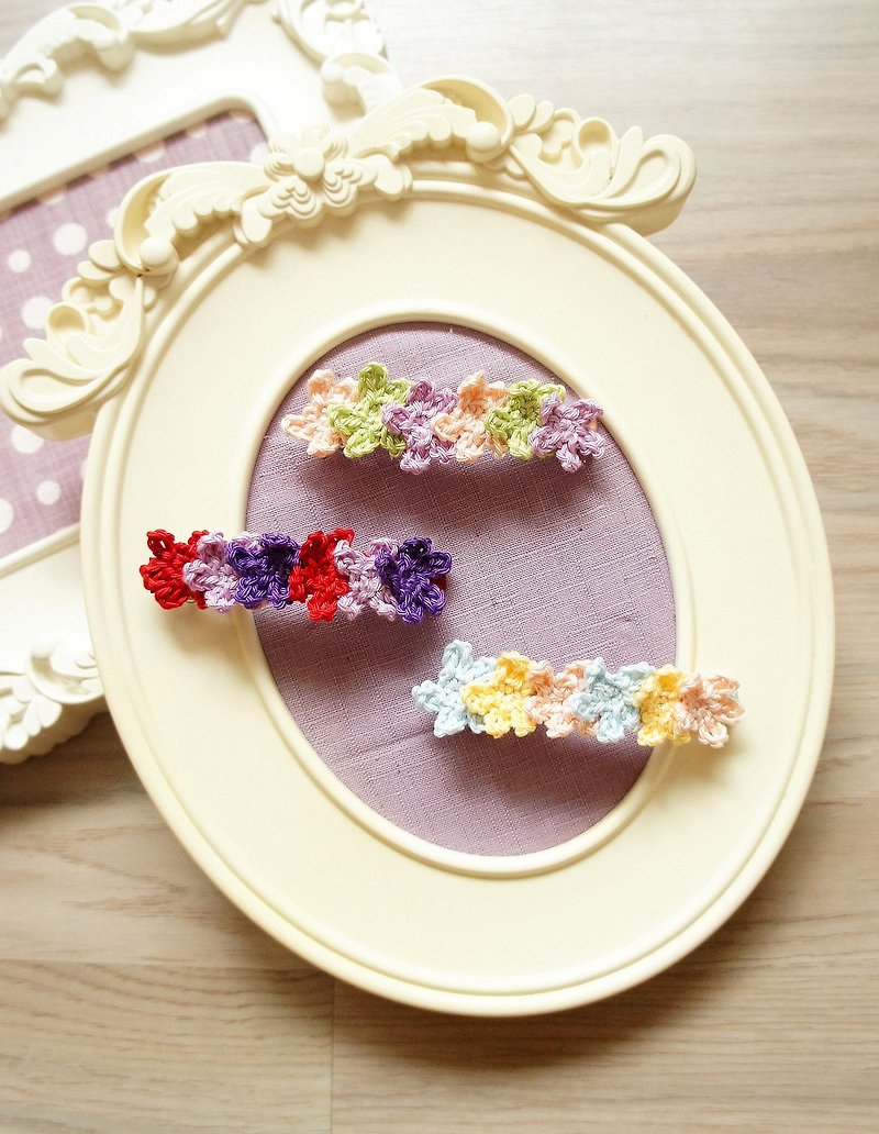 Hand-woven flower series - many small flowers romantic style hair clips / hair accessories (multi-color optional) ~ - เครื่องประดับผม - ผ้าฝ้าย/ผ้าลินิน หลากหลายสี