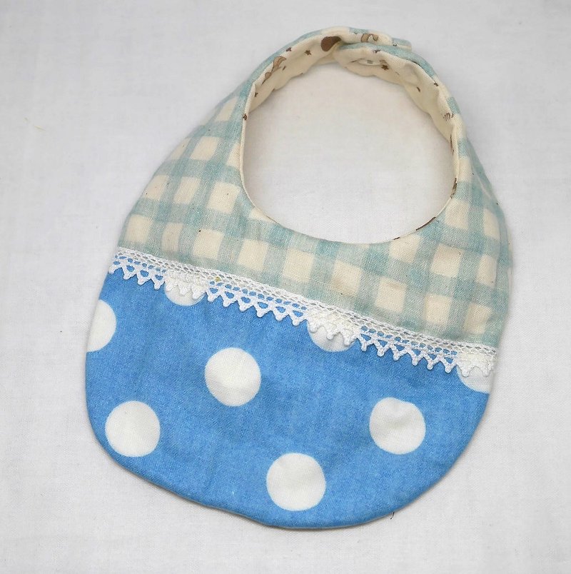 Japanese Handmade 8-layer-gauze Baby Bib - 口水肩/圍兜 - 紙 藍色
